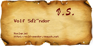 Volf Sándor névjegykártya